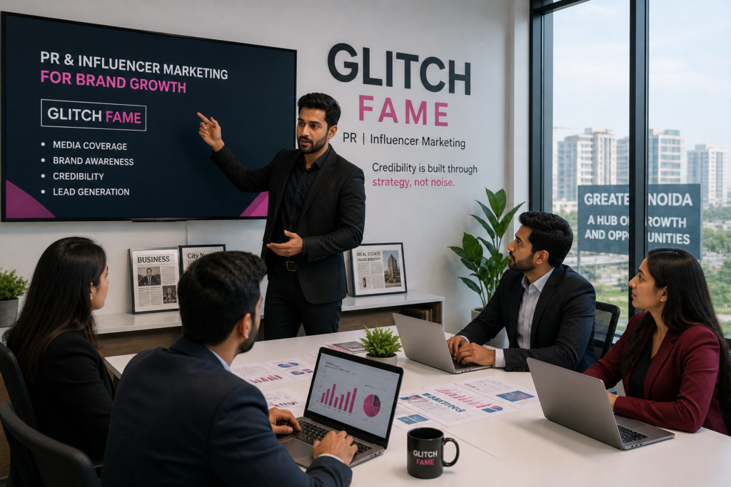 PR Agency in Greater Noida helping real estate and local businesses with media coverage and influencer marketing